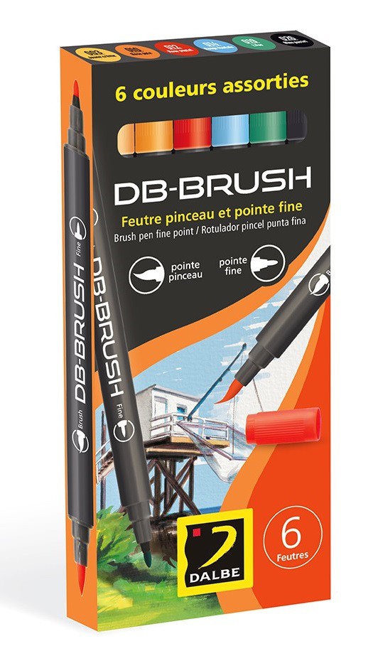 Nur 11.96 EUR für Boîte de 6 feutres DB-Brush Aqua Online im Shop.